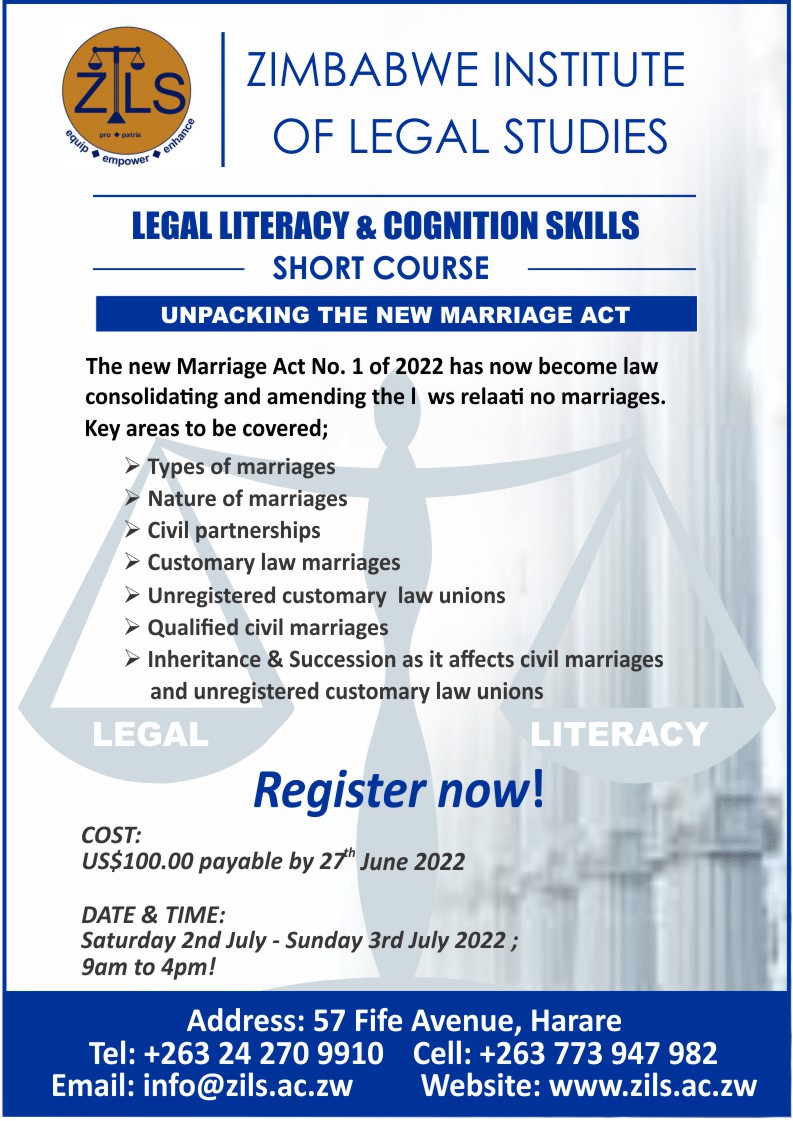 Legal literacy short course advert